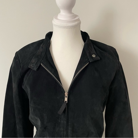 Vintage Y2K Reitmans Genuine Suede Black Leather Jacket Size Medium - Picture 4 of 7